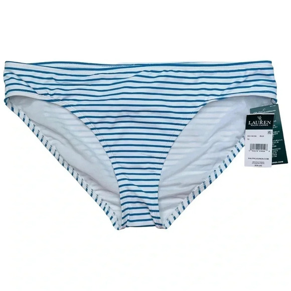 Lauren Ralph Lauren Striped Hipster Womens Bikini Swim Bottom Size 12 - Picture 4 of 10